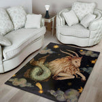 Watercolor Capricorn Zodiac Sign Print Area Rug