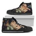 Watercolor Capricorn Zodiac Sign Print Black High Top Sneakers