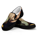 Watercolor Capricorn Zodiac Sign Print Black Slip On Sneakers