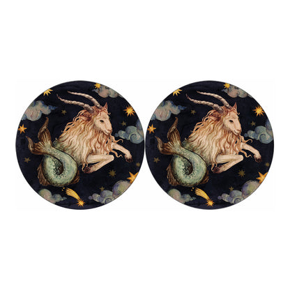 Watercolor Capricorn Zodiac Sign Print Car Coasters