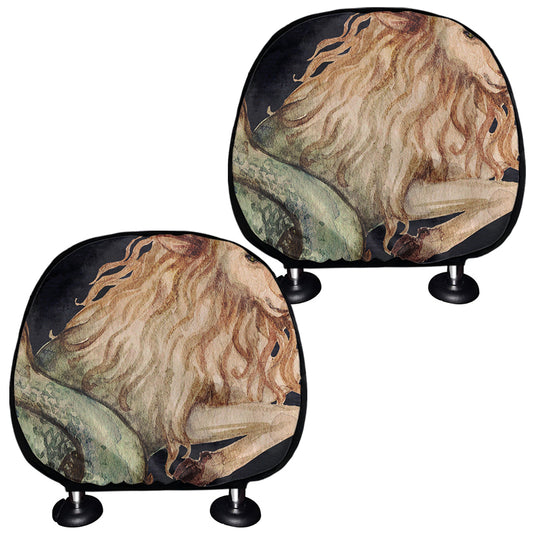 Watercolor Capricorn Zodiac Sign Print Car Headrest Covers