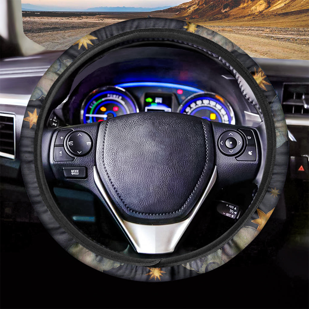 Watercolor Capricorn Zodiac Sign Print Car Steering Wheel Cover