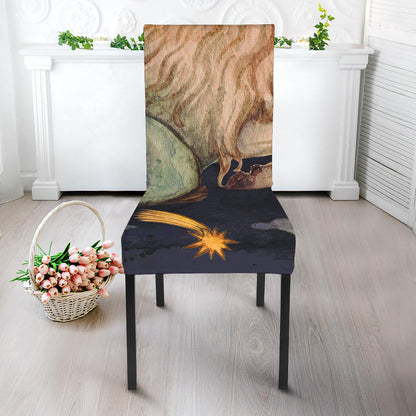 Watercolor Capricorn Zodiac Sign Print Dining Chair Slipcover