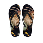 Watercolor Capricorn Zodiac Sign Print Flip Flops