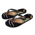 Watercolor Capricorn Zodiac Sign Print Flip Flops