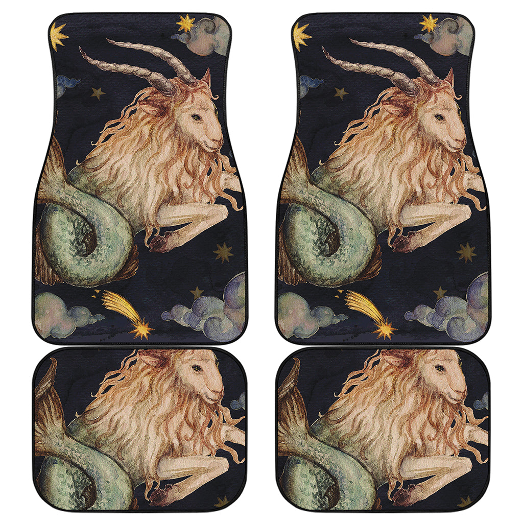 Watercolor Capricorn Zodiac Sign Print Front and Back Car Floor Mats