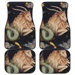 Watercolor Capricorn Zodiac Sign Print Front and Back Car Floor Mats