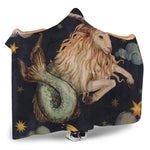 Watercolor Capricorn Zodiac Sign Print Hooded Blanket