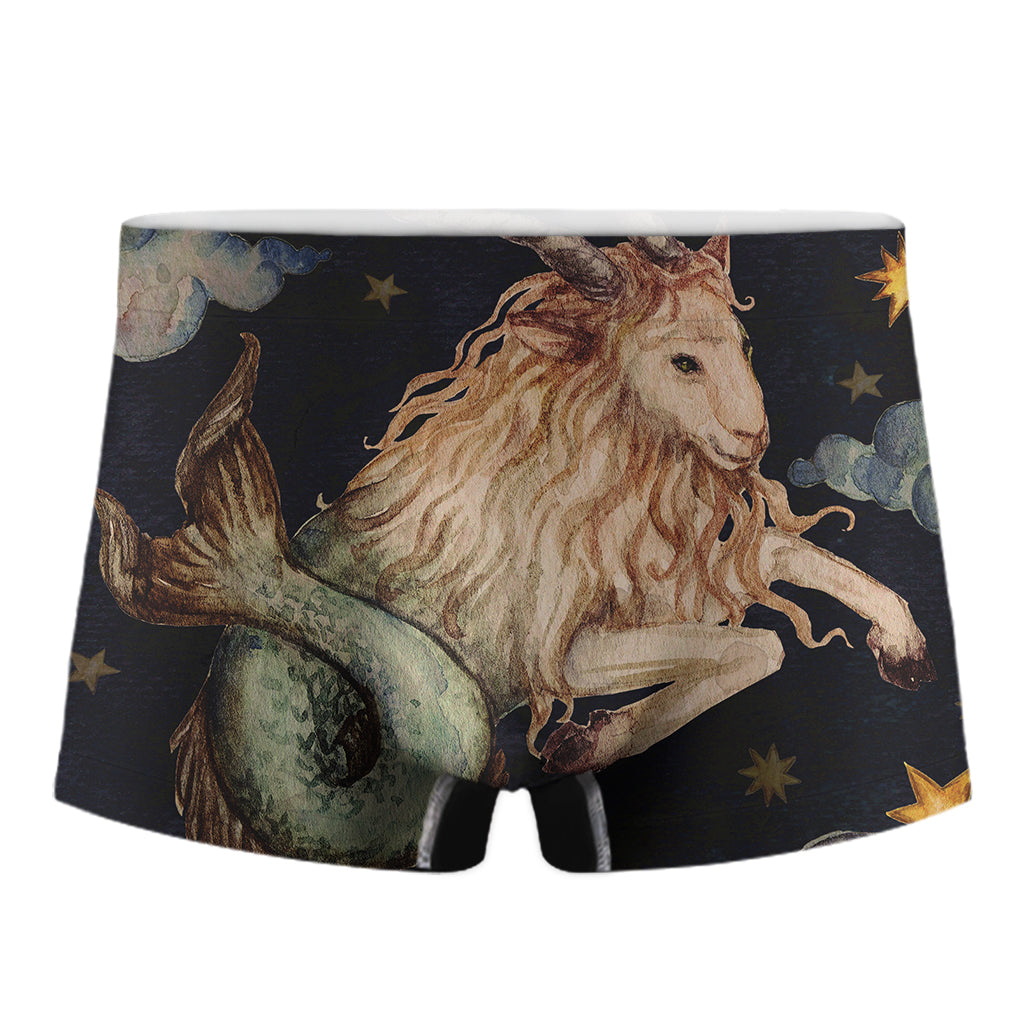 Watercolor Capricorn Zodiac Sign Print Men's Boxer Briefs