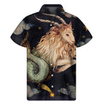 Watercolor Capricorn Zodiac Sign Print Men's Short Sleeve Shirt