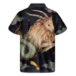 Watercolor Capricorn Zodiac Sign Print Men's Short Sleeve Shirt