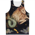 Watercolor Capricorn Zodiac Sign Print Men's Tank Top