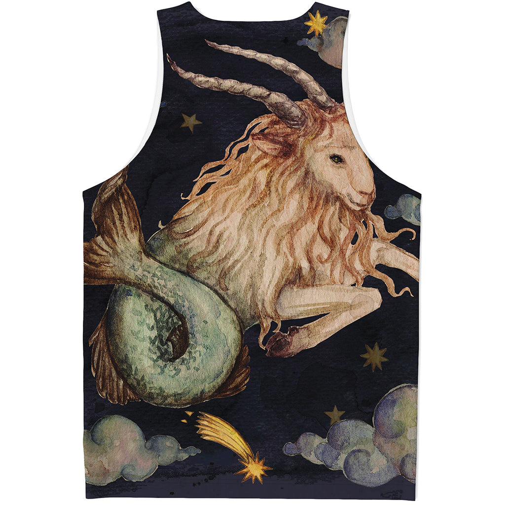 Watercolor Capricorn Zodiac Sign Print Men's Tank Top