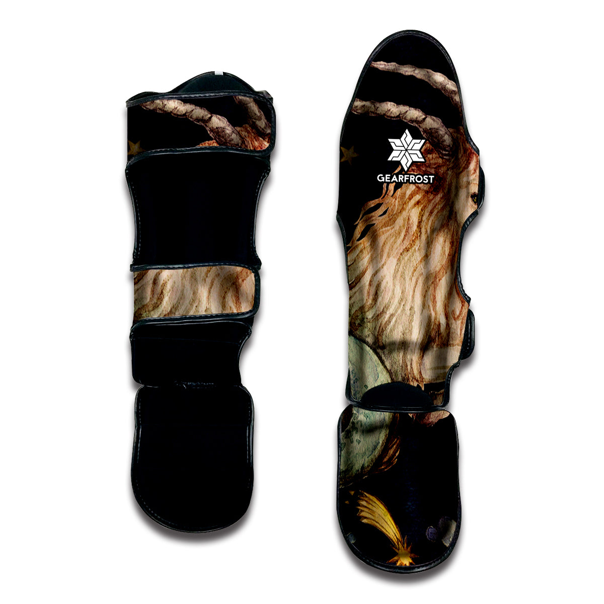 Watercolor Capricorn Zodiac Sign Print Muay Thai Shin Guard