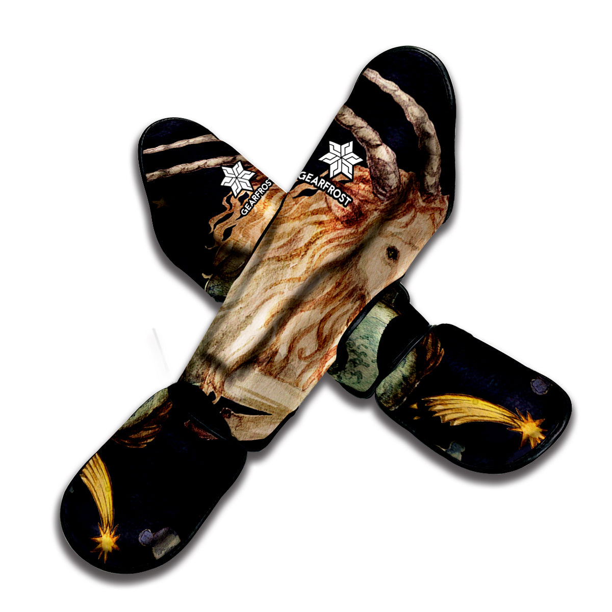 Watercolor Capricorn Zodiac Sign Print Muay Thai Shin Guard