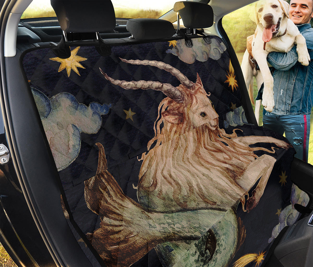Watercolor Capricorn Zodiac Sign Print Pet Car Back Seat Cover