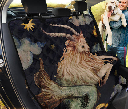 Watercolor Capricorn Zodiac Sign Print Pet Car Back Seat Cover