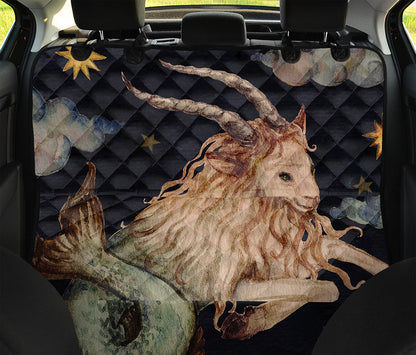 Watercolor Capricorn Zodiac Sign Print Pet Car Back Seat Cover