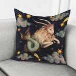 Watercolor Capricorn Zodiac Sign Print Pillow Cover