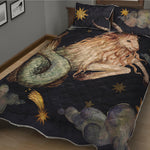 Watercolor Capricorn Zodiac Sign Print Quilt Bed Set