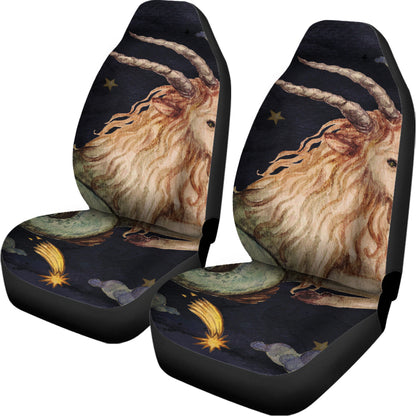 Watercolor Capricorn Zodiac Sign Print Universal Fit Car Seat Covers