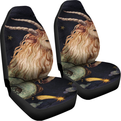 Watercolor Capricorn Zodiac Sign Print Universal Fit Car Seat Covers