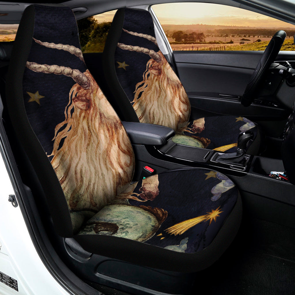 Watercolor Capricorn Zodiac Sign Print Universal Fit Car Seat Covers