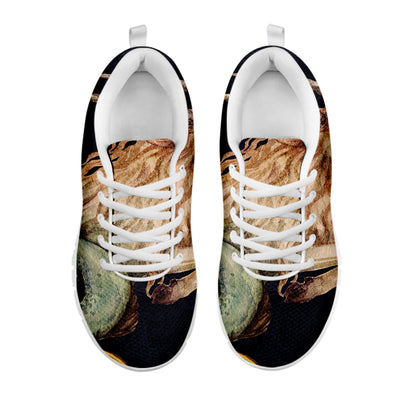 Watercolor Capricorn Zodiac Sign Print White Sneakers
