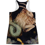 Watercolor Capricorn Zodiac Sign Print Women's Racerback Tank Top