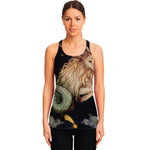 Watercolor Capricorn Zodiac Sign Print Women's Racerback Tank Top