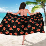 Watercolor Carnation Pattern Print Beach Sarong Wrap