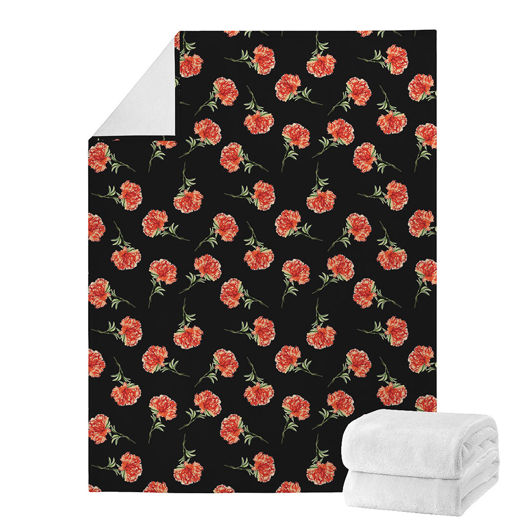 Watercolor Carnation Pattern Print Blanket
