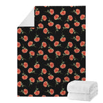 Watercolor Carnation Pattern Print Blanket