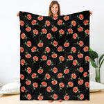 Watercolor Carnation Pattern Print Blanket