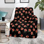 Watercolor Carnation Pattern Print Blanket