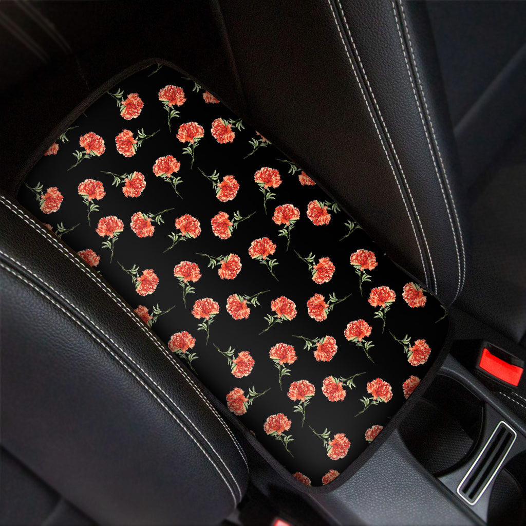 Watercolor Carnation Pattern Print Car Center Console Cover