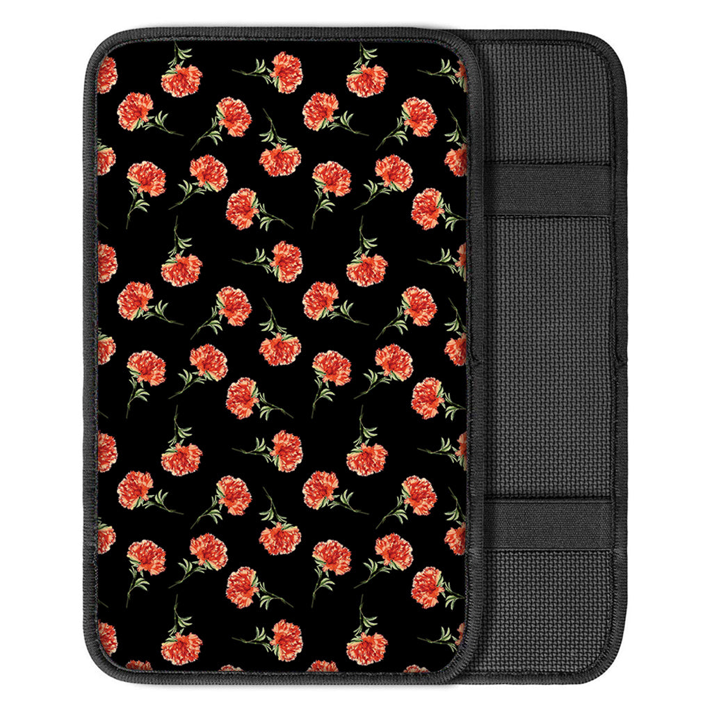 Watercolor Carnation Pattern Print Car Center Console Cover