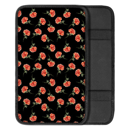 Watercolor Carnation Pattern Print Car Center Console Cover