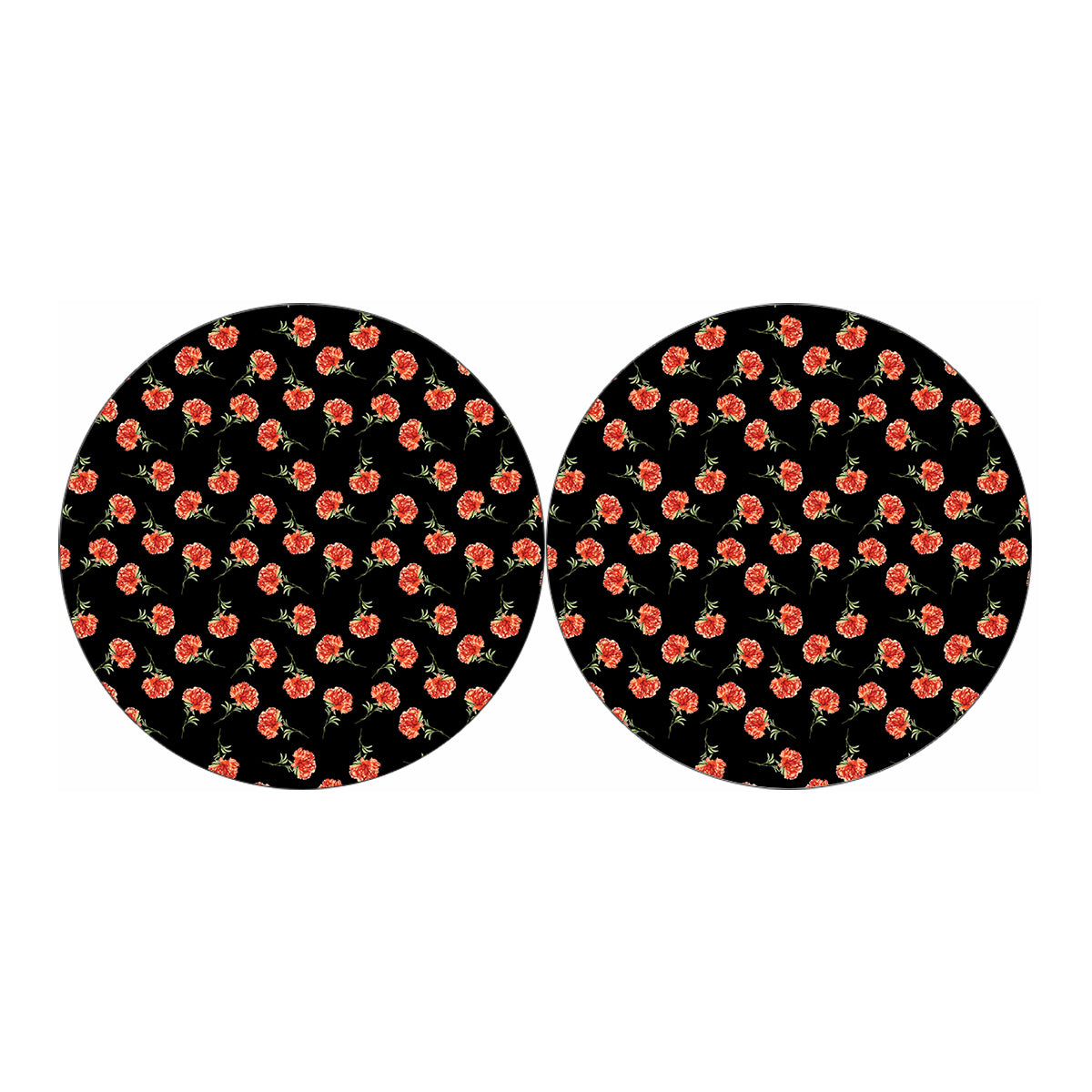 Watercolor Carnation Pattern Print Car Coasters