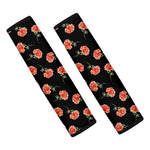 Watercolor Carnation Pattern Print Car Seat Belt Covers
