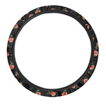 Watercolor Carnation Pattern Print Car Steering Wheel Cover