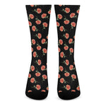 Watercolor Carnation Pattern Print Crew Socks