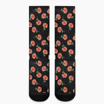 Watercolor Carnation Pattern Print Crew Socks