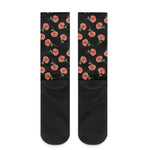 Watercolor Carnation Pattern Print Crew Socks