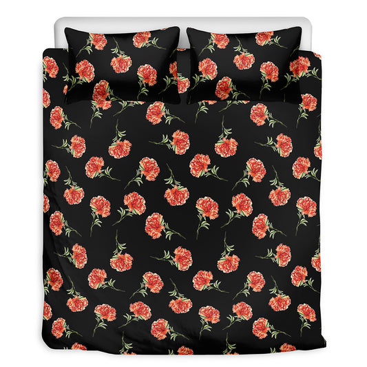 Watercolor Carnation Pattern Print Duvet Cover Bedding Set