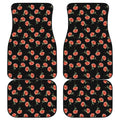 Watercolor Carnation Pattern Print Front and Back Car Floor Mats