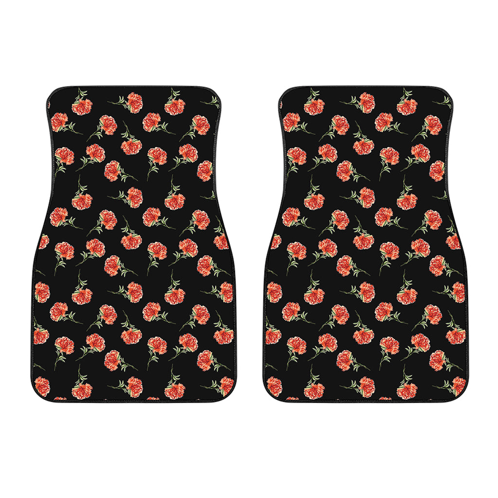 Watercolor Carnation Pattern Print Front Car Floor Mats