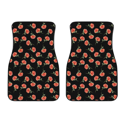 Watercolor Carnation Pattern Print Front Car Floor Mats