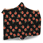 Watercolor Carnation Pattern Print Hooded Blanket