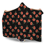 Watercolor Carnation Pattern Print Hooded Blanket